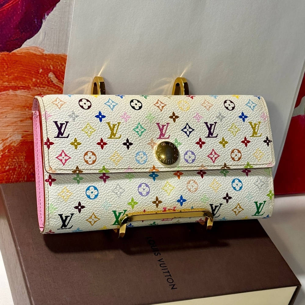 Louis Vuitton White Multicolor Monogram Wallet - Picture 13 of 15